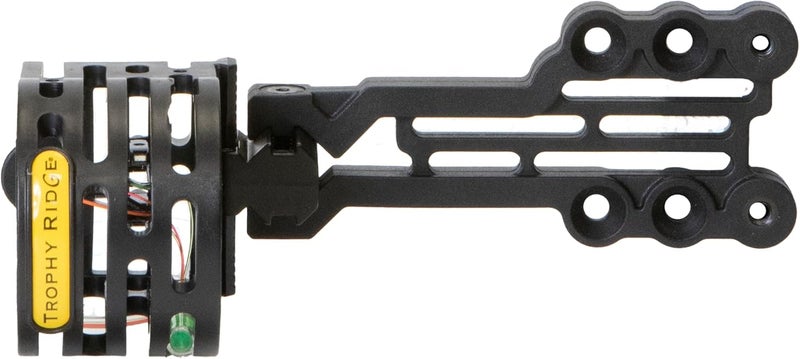 Trophy Ridge Gem 3-Pin Bow Sight – .019” Fiber Optic Pins for Low-Light Accuracy, Reversible Design for Left or Right-Handed Shooters, Removable Level, Yellow Hood Accent for Quick Target Acquisition - Image 2